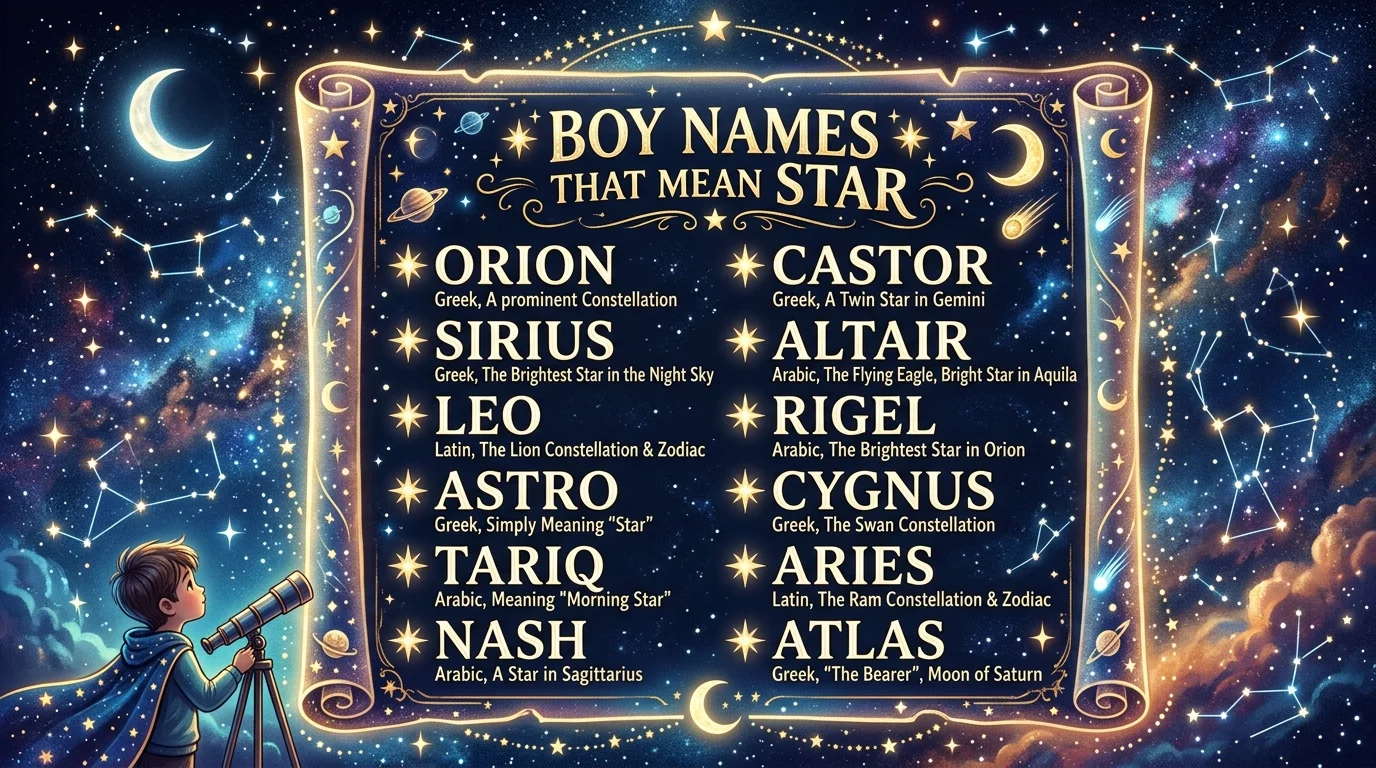 Boy Names That Mean Bright or Shining Like a Star