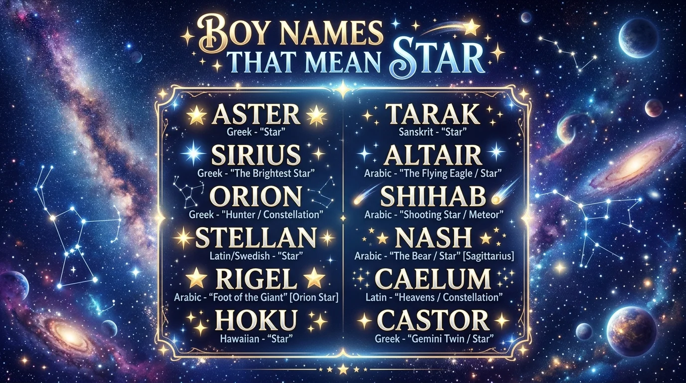 Boy names that mean star Japanese