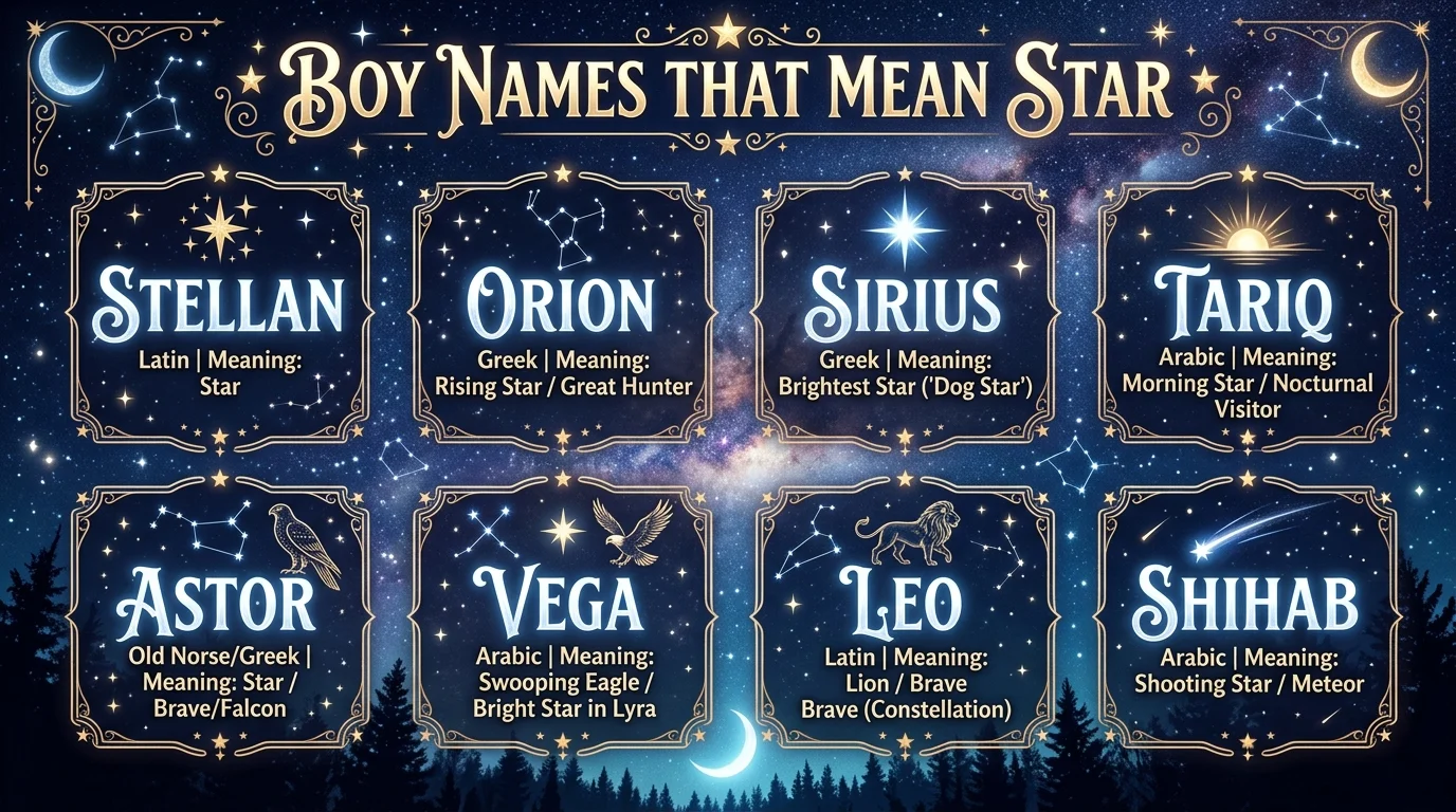 Boy names that mean star in Japanese