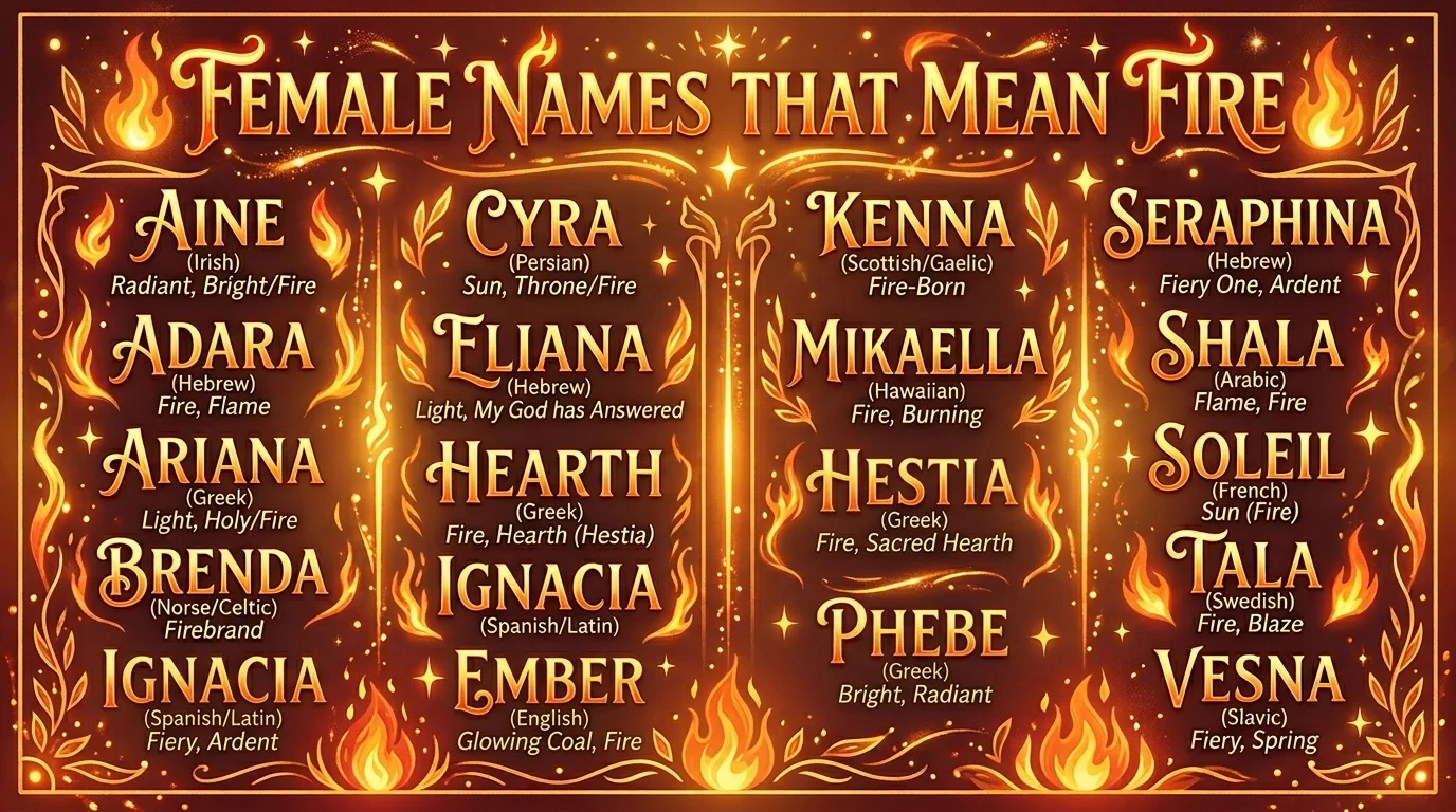 Names that mean fire male